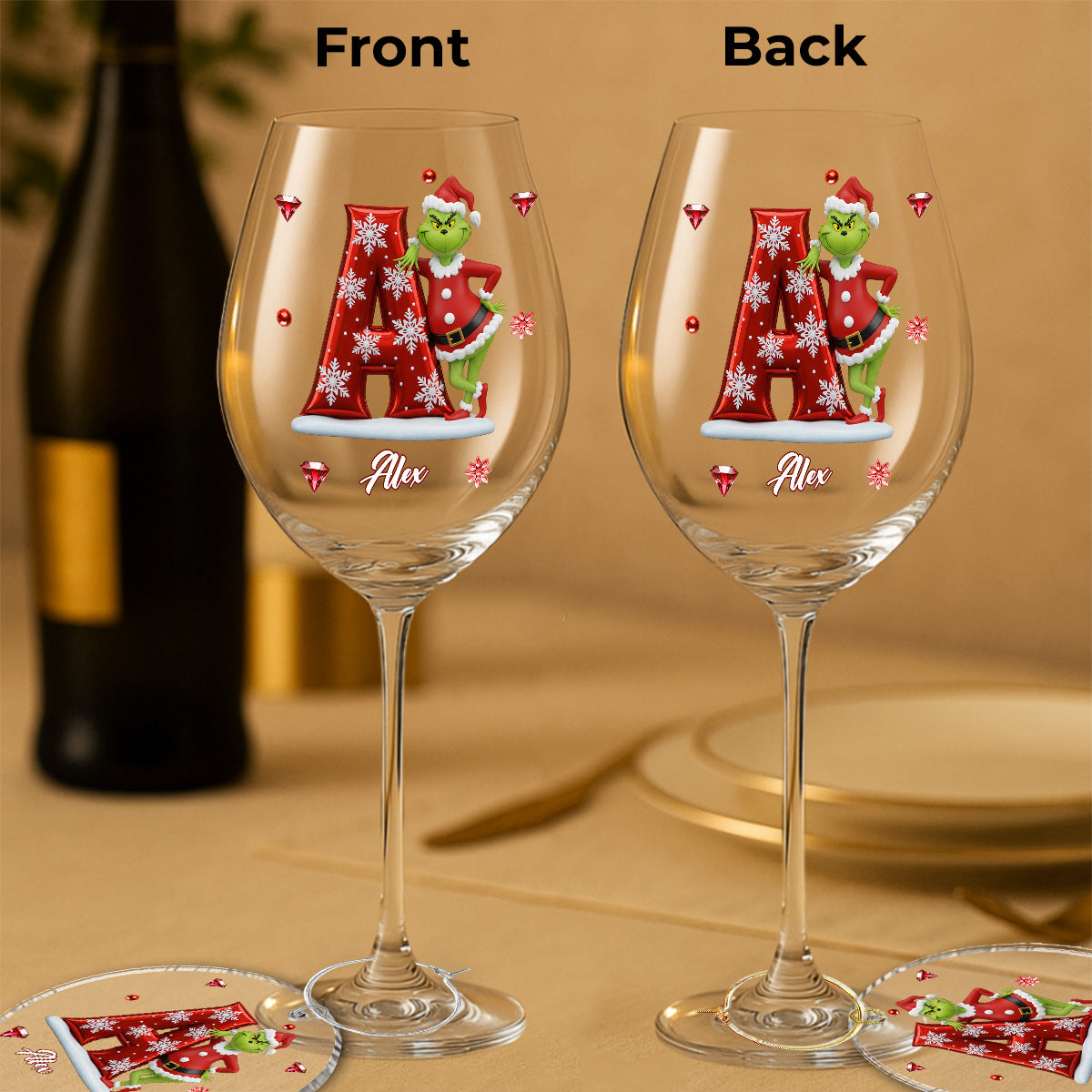 Merry Christmas - Personalized Stole Christmas Wine Glass With Long Stem