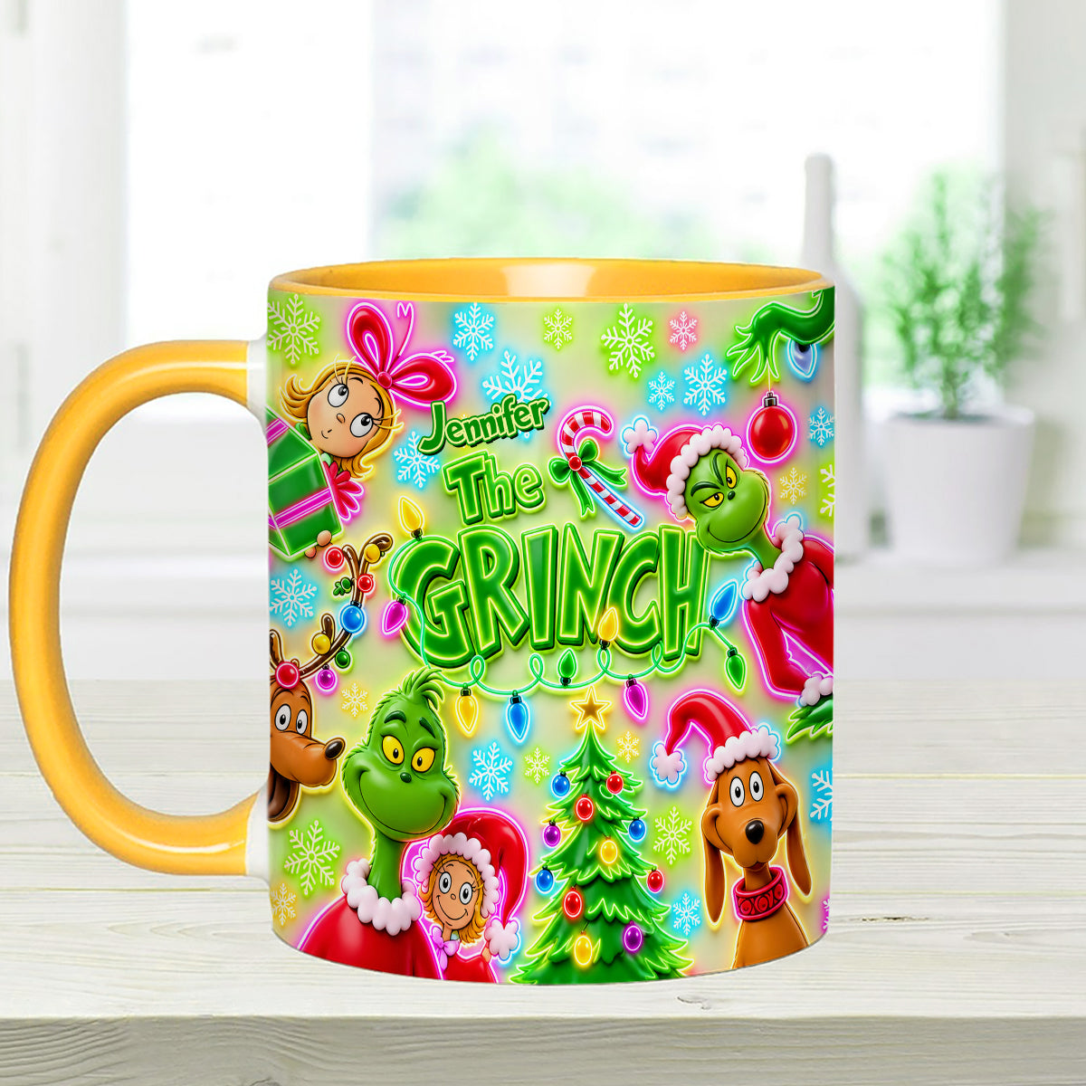 Merry Greenmas - Personalized Stole Christmas Set Accent Mug with Acrylic Stirrers