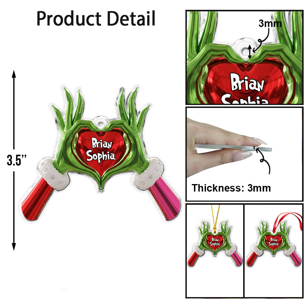 Couple Grinchmas - Ornement de Noël personnalisé en étole