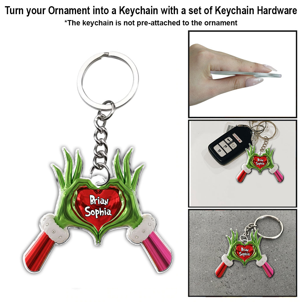 Couple Grinchmas - Ornement de Noël personnalisé en étole