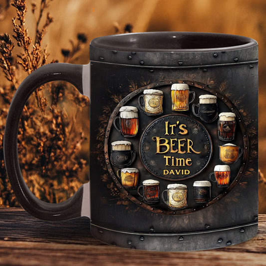 C'est l'heure de la bière ! - Mug à bière personnalisé