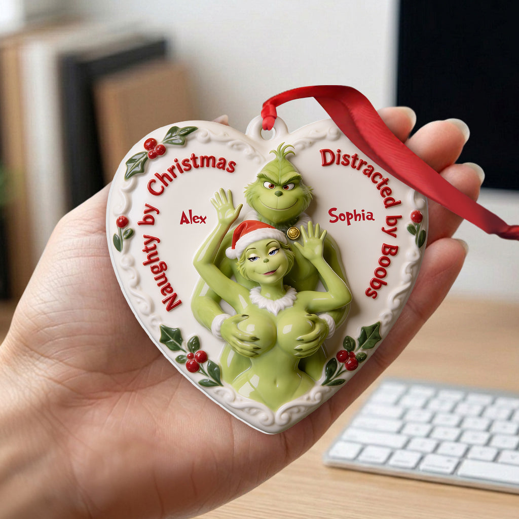 Naughty Couple Grinchmas - Personalized Stole Christmas Premium 3D Ornament
