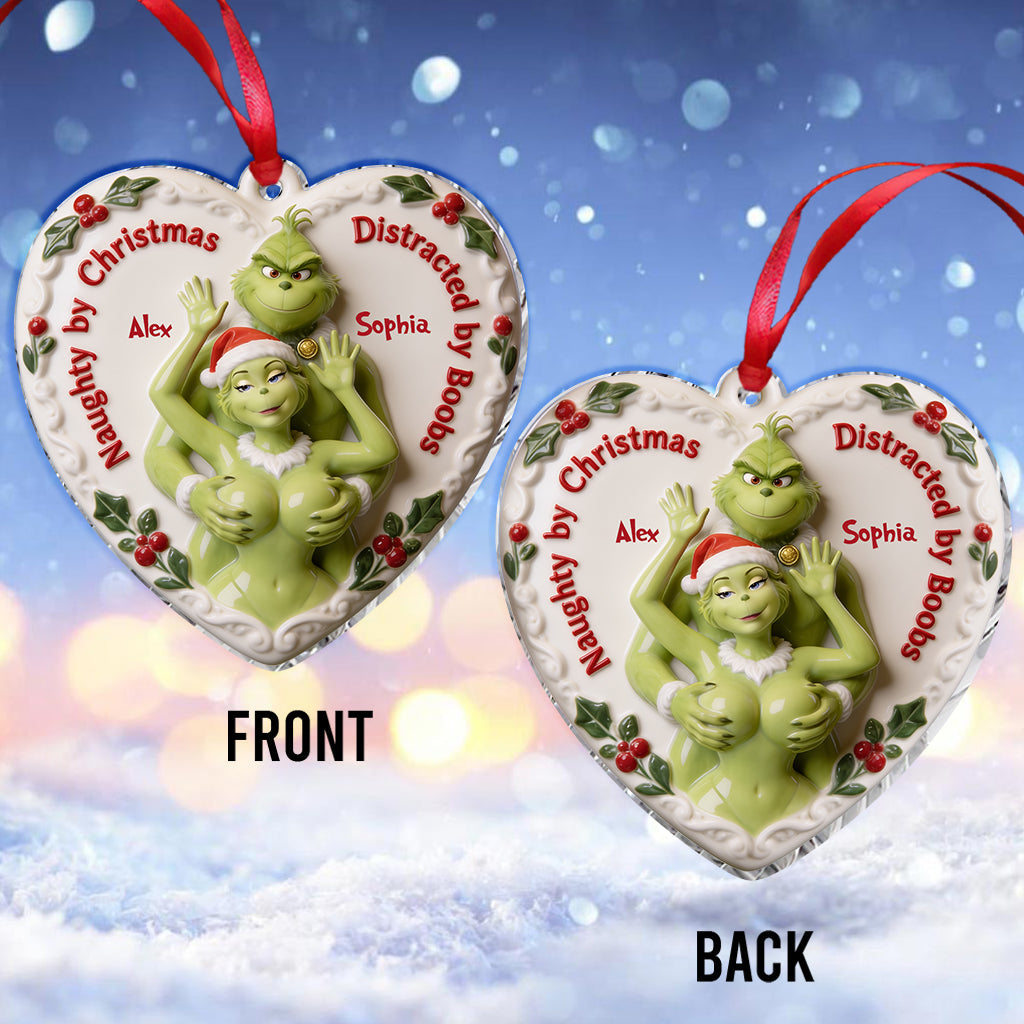 Naughty Couple Grinchmas - Personalized Stole Christmas Premium 3D Ornament