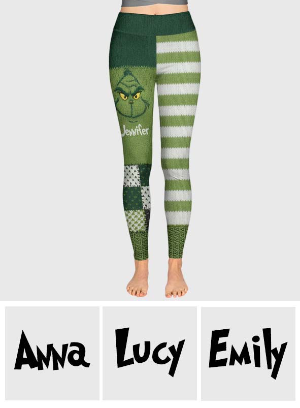 Merry Grinchmas - Personalized Stole Christmas Leggings