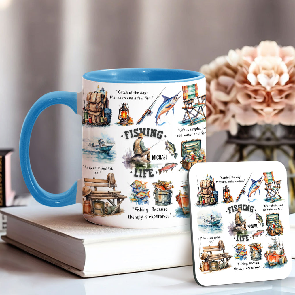 Mug personnalisé « Passionné de pêche »