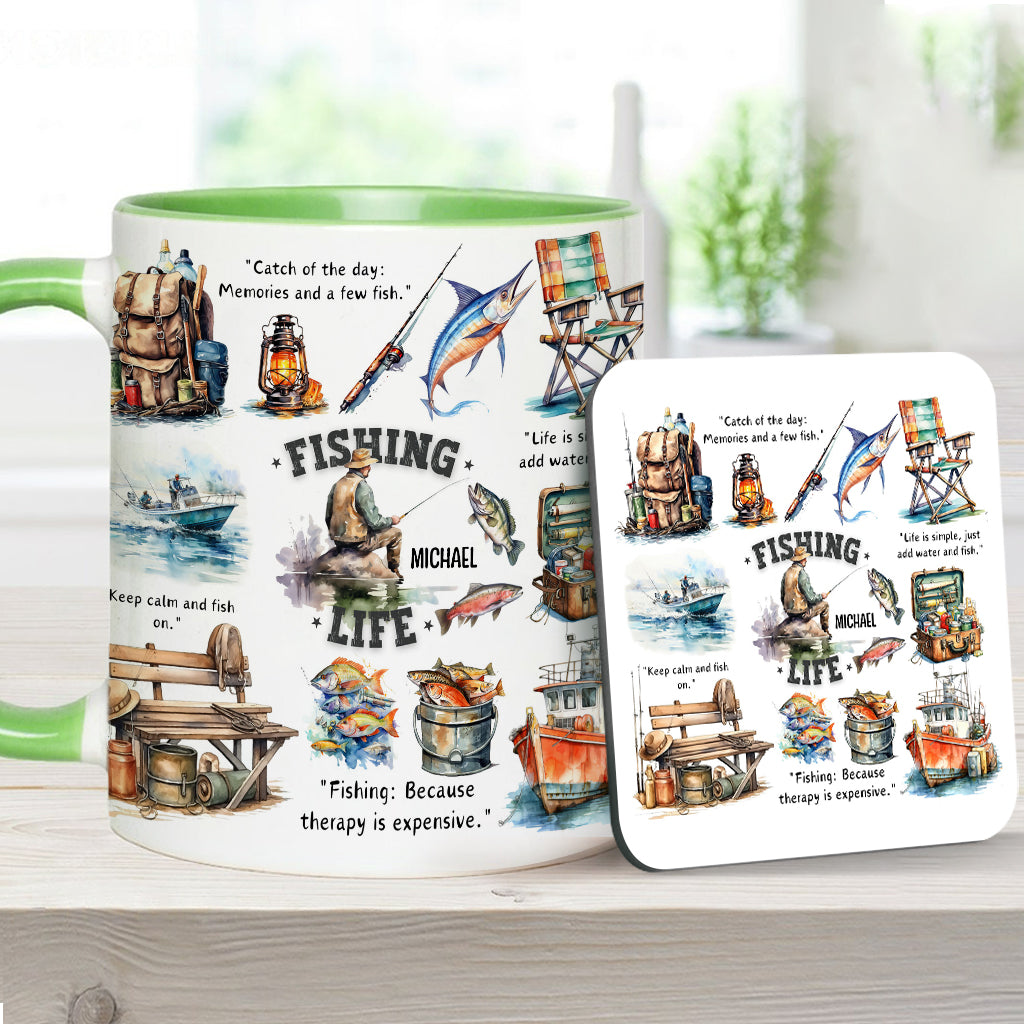 Mug personnalisé « Passionné de pêche »
