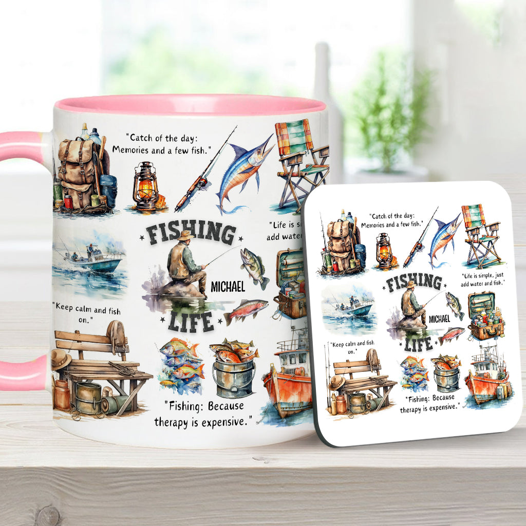 Mug personnalisé « Passionné de pêche »