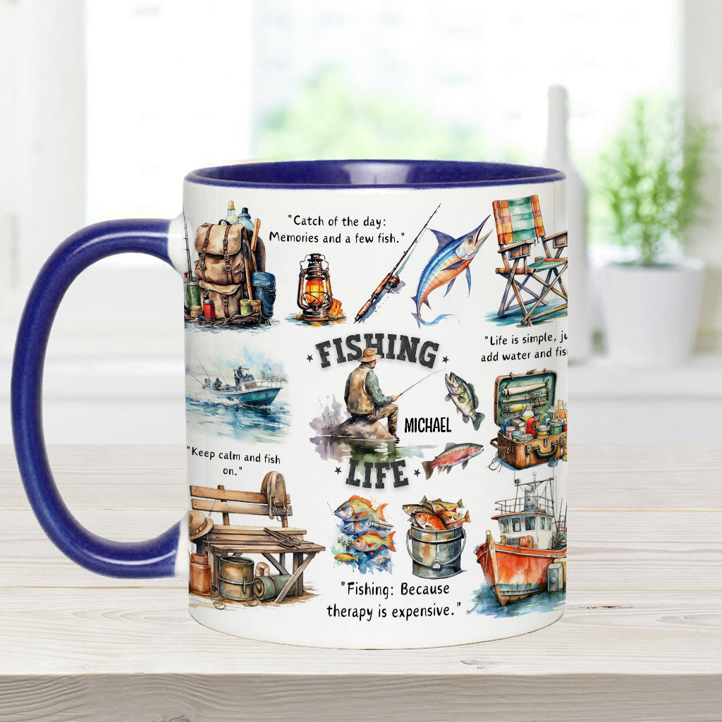 Mug personnalisé « Passionné de pêche »