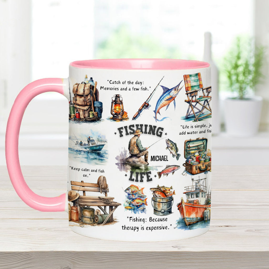 Mug personnalisé « Passionné de pêche »