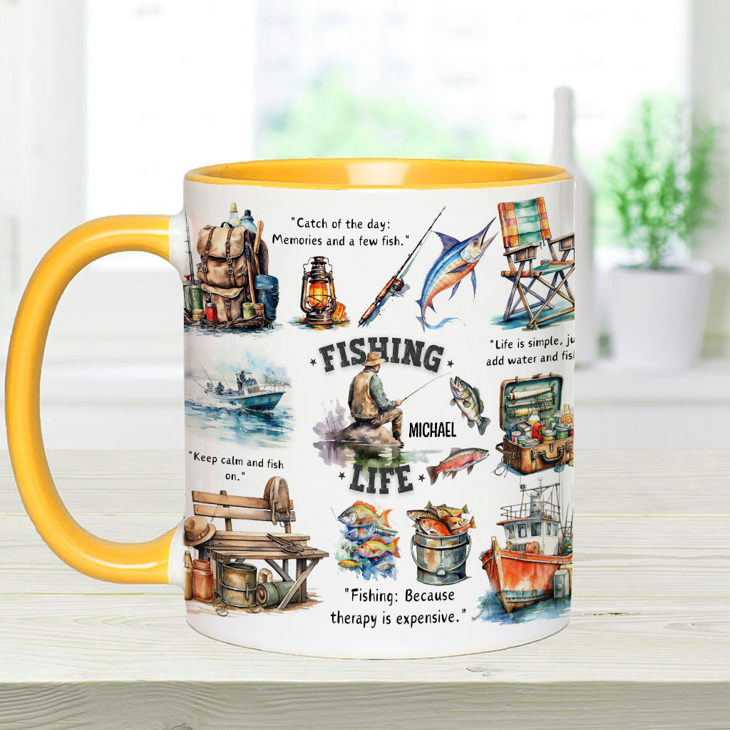 Mug personnalisé « Passionné de pêche »