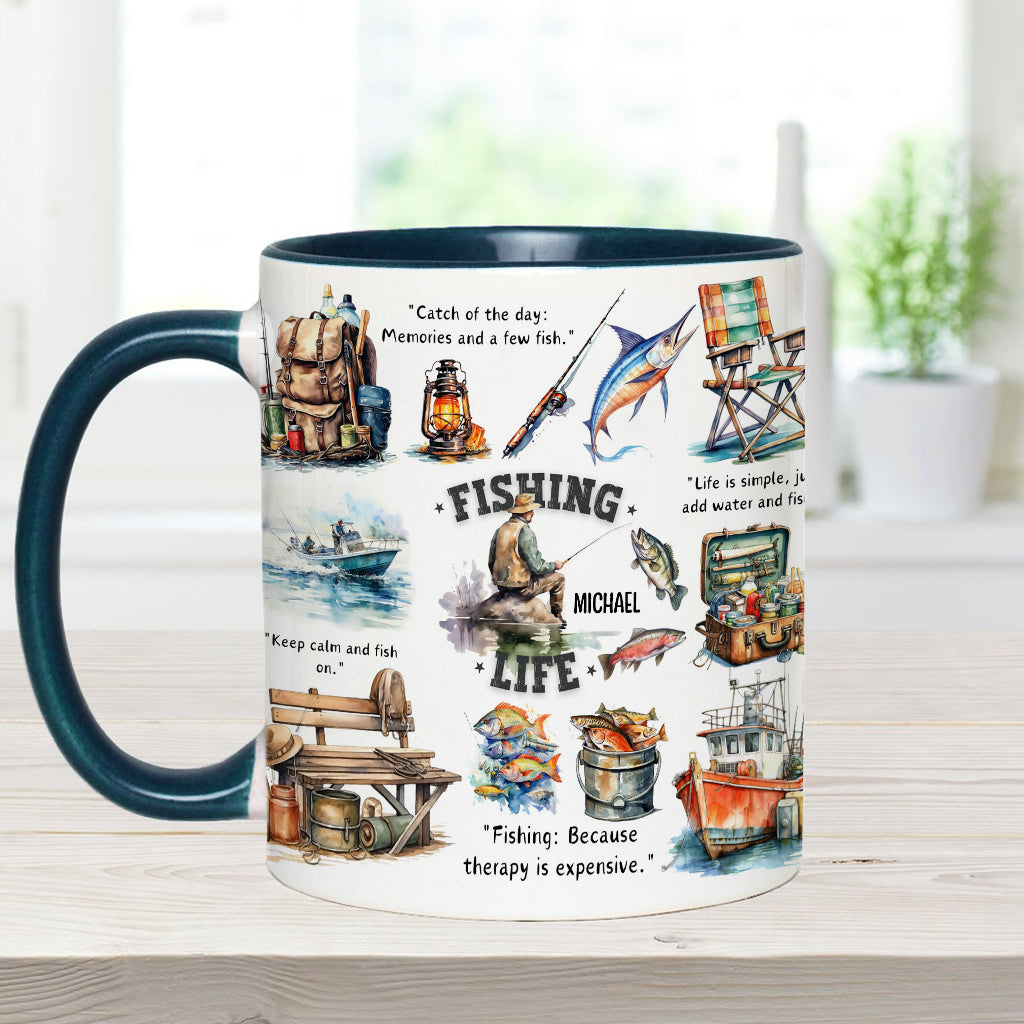Mug personnalisé « Passionné de pêche »