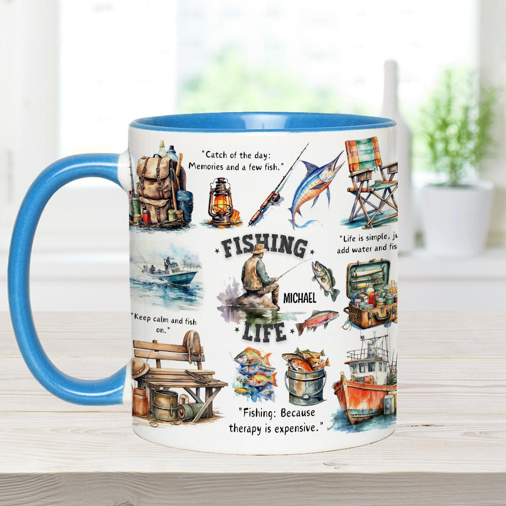 Mug personnalisé « Passionné de pêche »