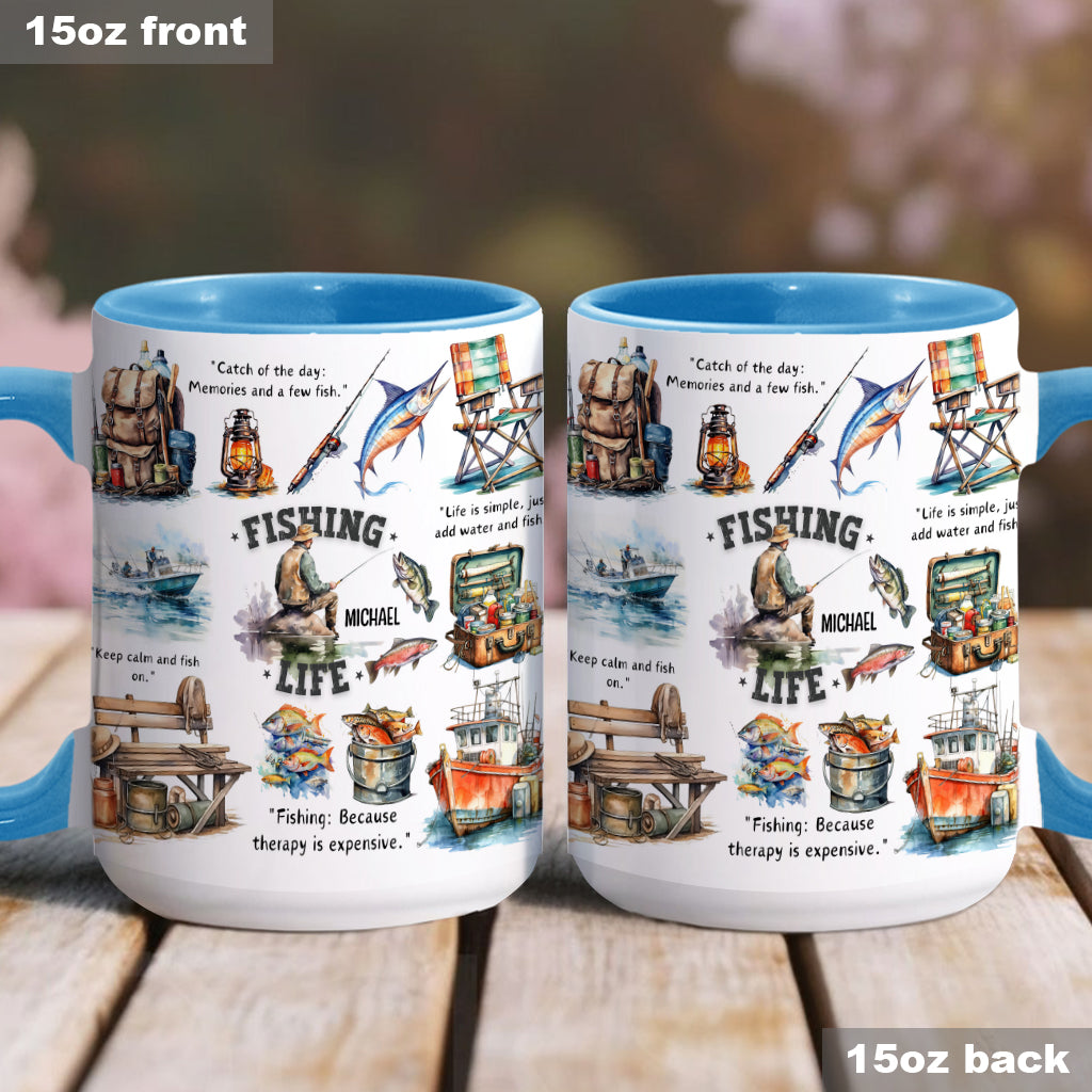 Mug personnalisé « Passionné de pêche »