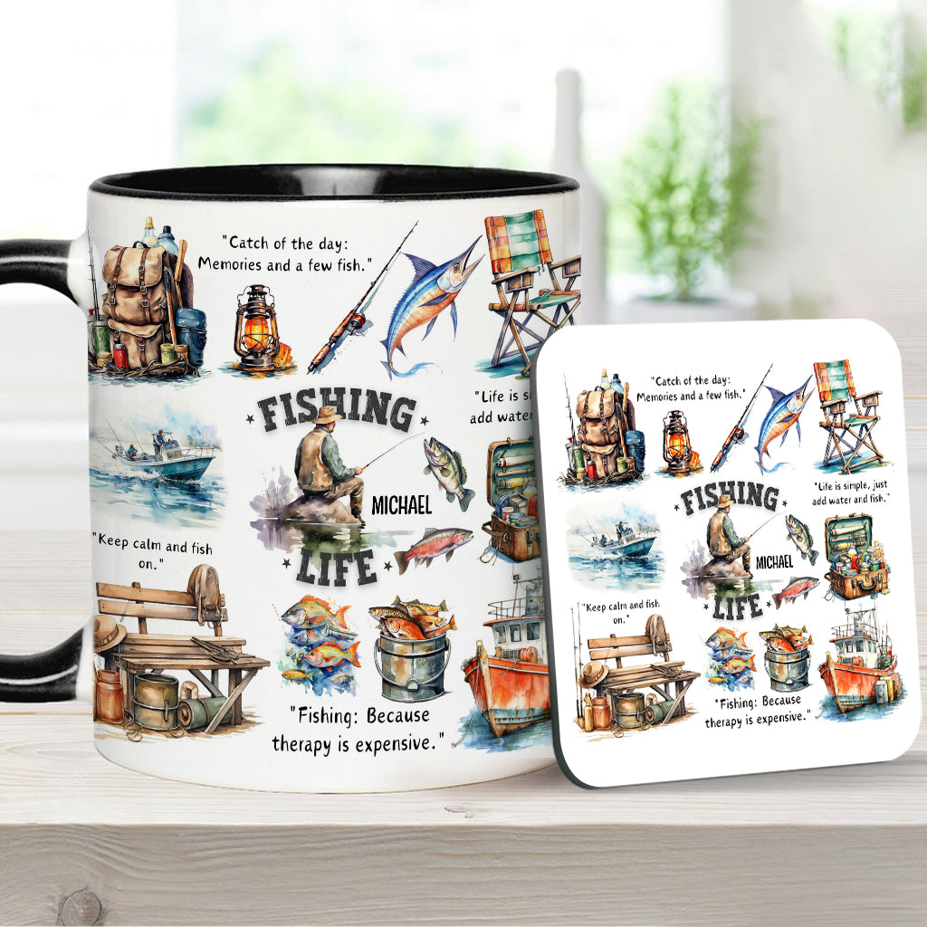Mug personnalisé « Passionné de pêche »