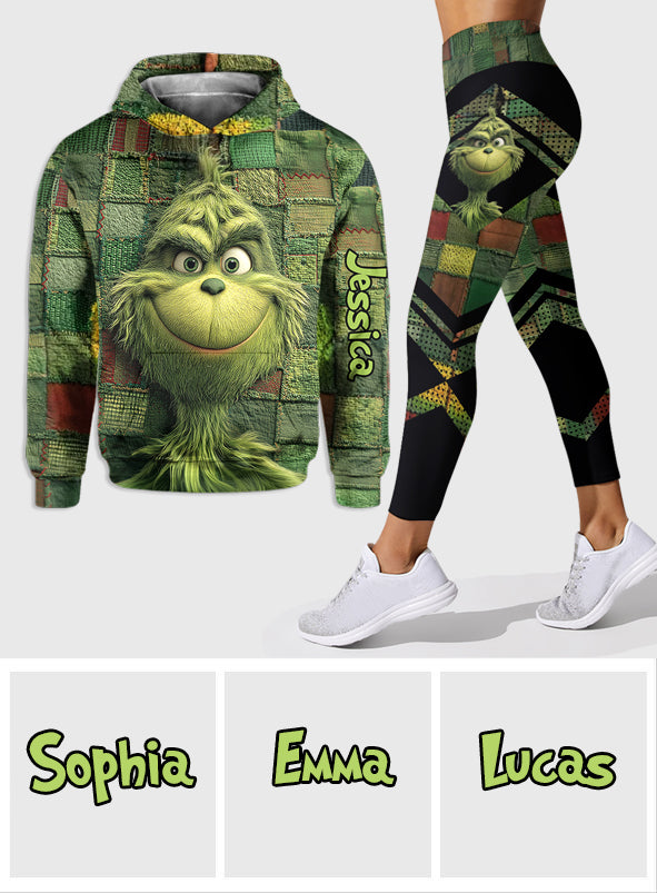 Noël vert - Sweat à capuche et leggings personnalisés avec étole de Noël