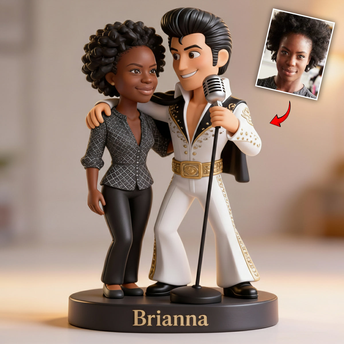 Il doit y avoir une lumière qui brille plus fort quelque part - Plaque acrylique personnalisée « Roi du Rock and Roll »