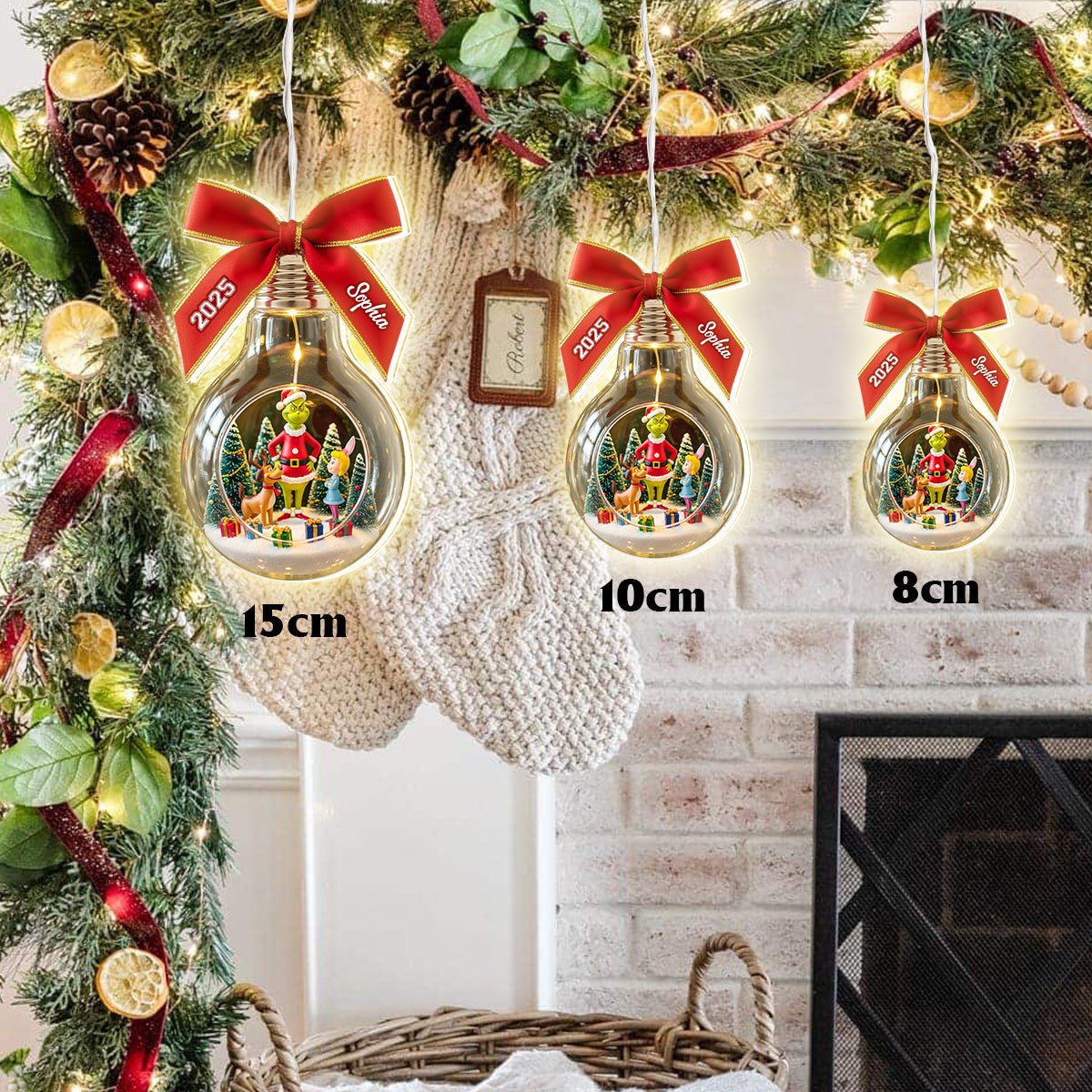 Joyeux Grinchmas - Étole de Noël personnalisée avec lumière LED