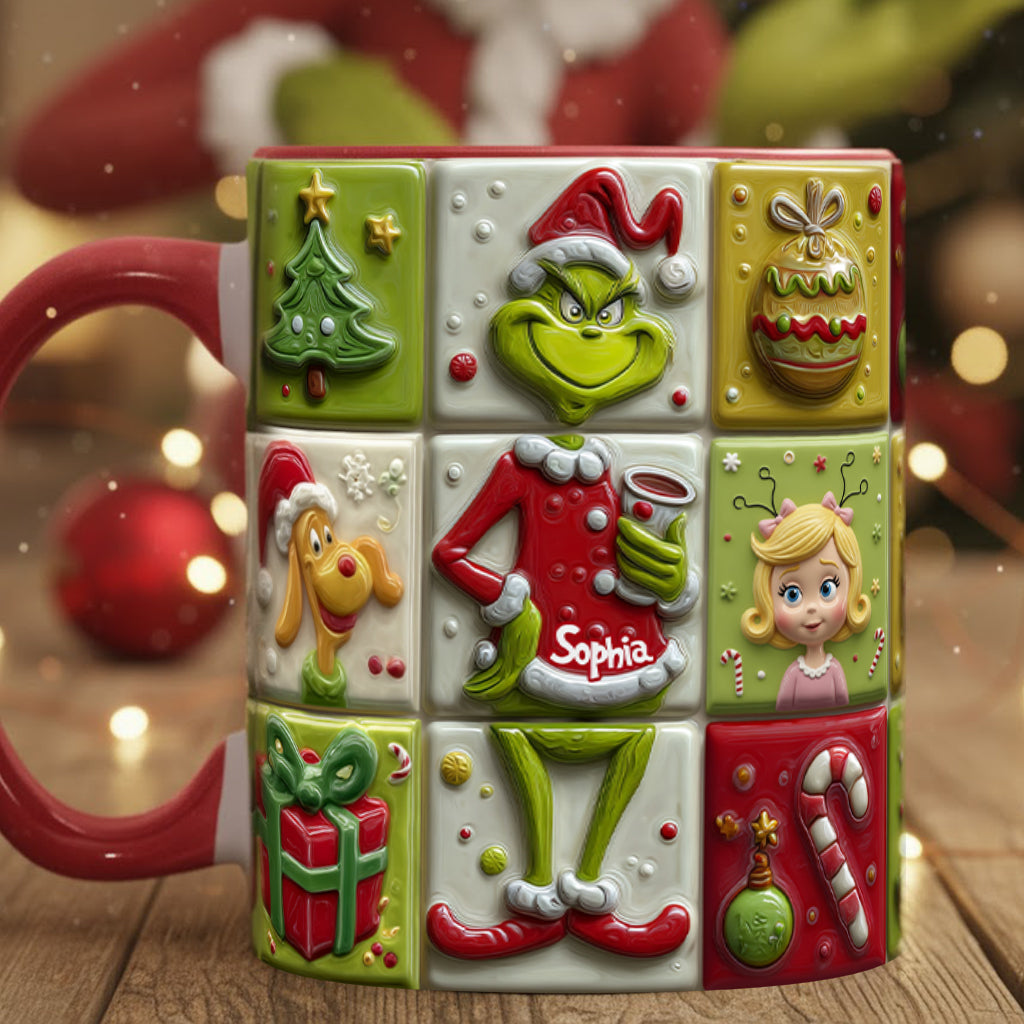 Mug décoratif de Noël personnalisé « The Green Mischief »