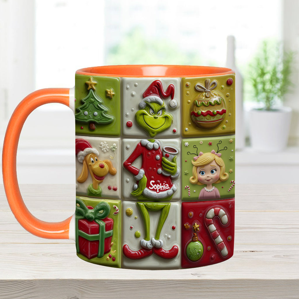 Mug décoratif de Noël personnalisé « The Green Mischief »