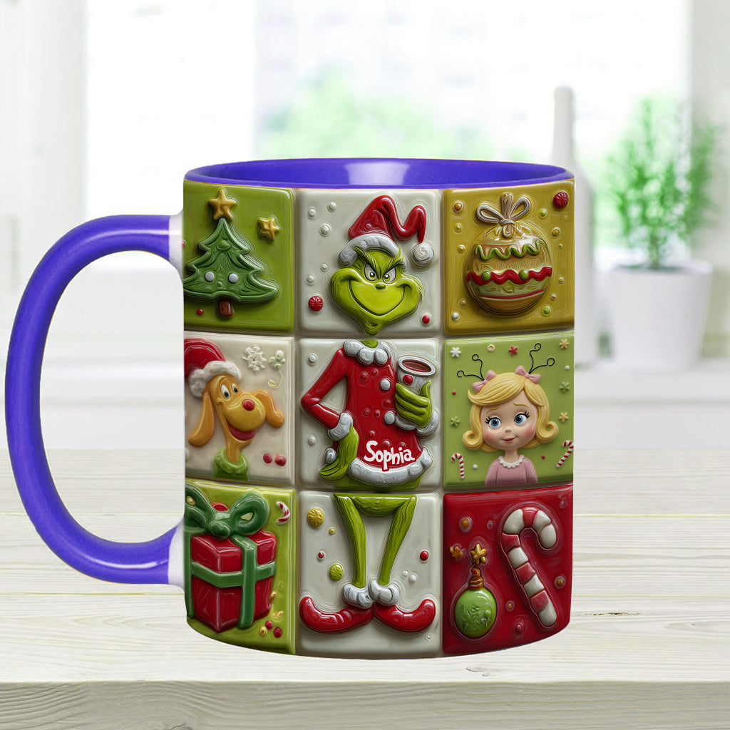 Mug décoratif de Noël personnalisé « The Green Mischief »