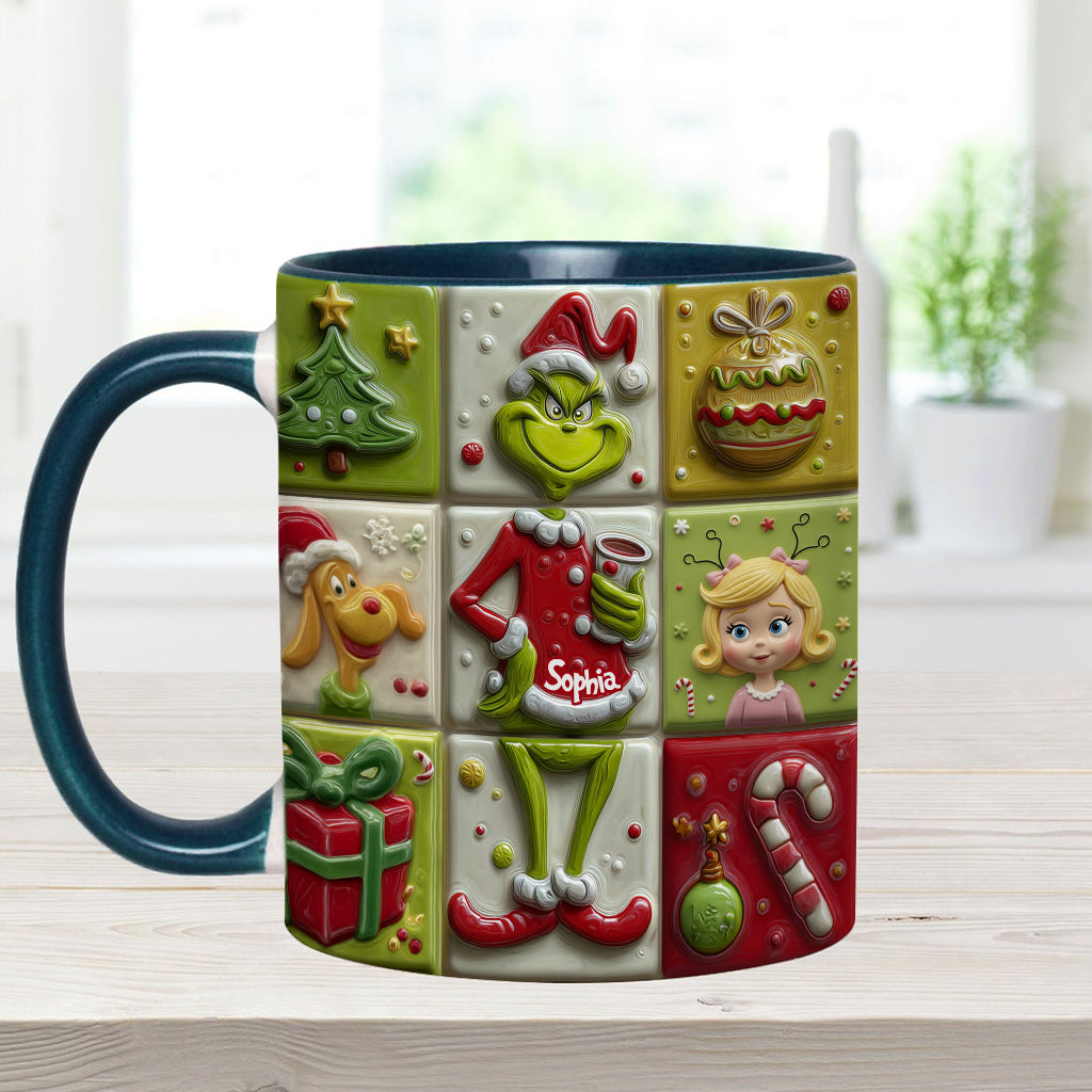 Mug décoratif de Noël personnalisé « The Green Mischief »