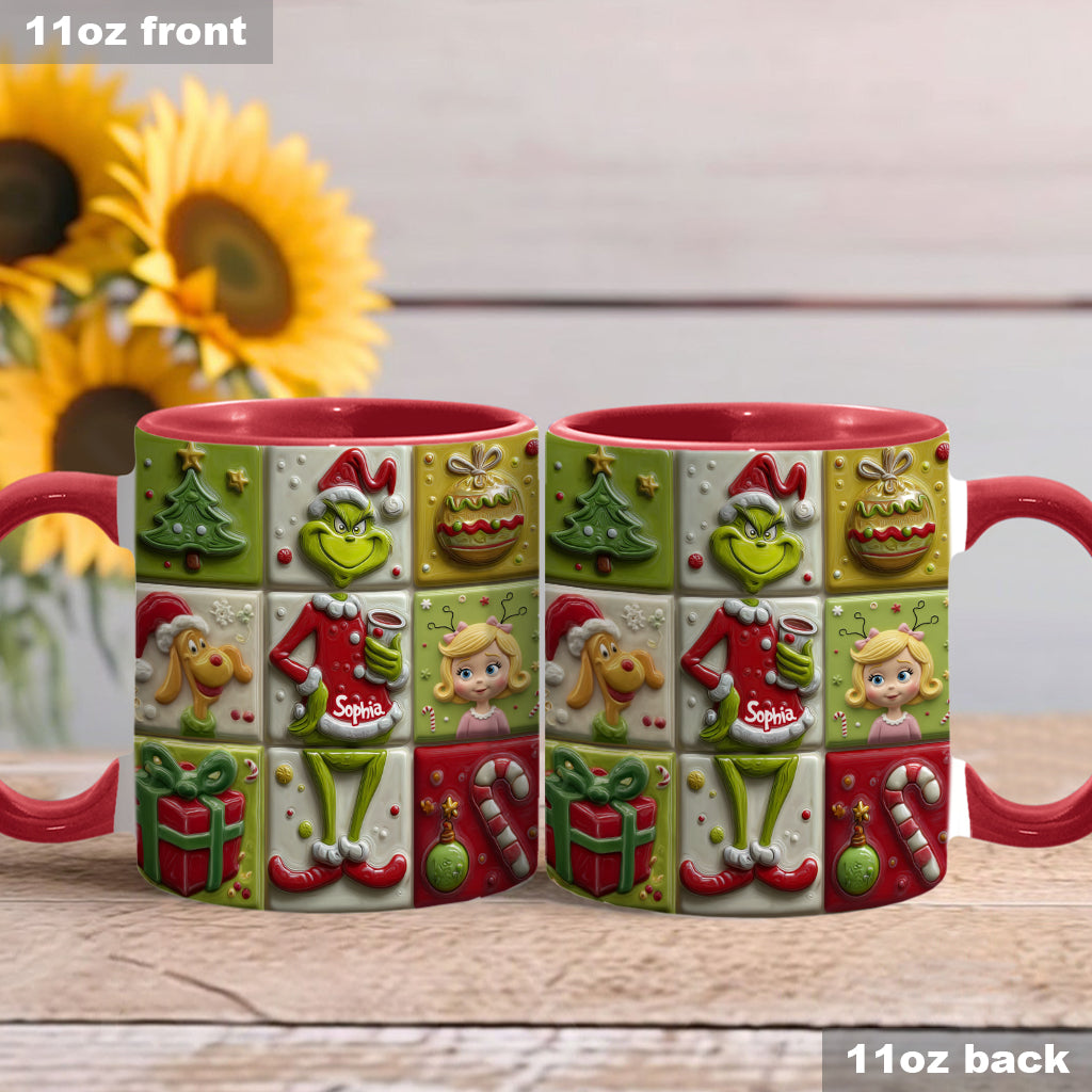 Mug décoratif de Noël personnalisé « The Green Mischief »