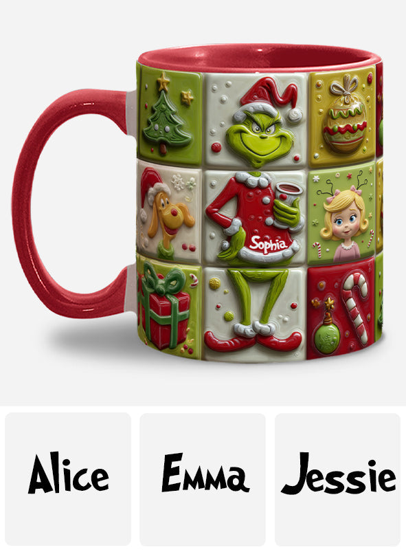 Mug décoratif de Noël personnalisé « The Green Mischief »