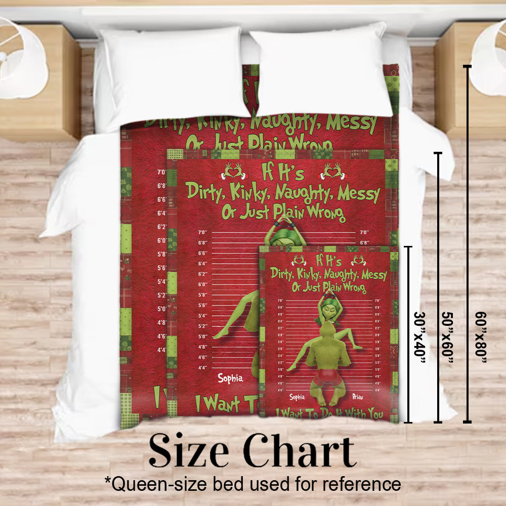 Couverture de Noël personnalisée Green Monster Couple (film de Noël) - Étole de Noël