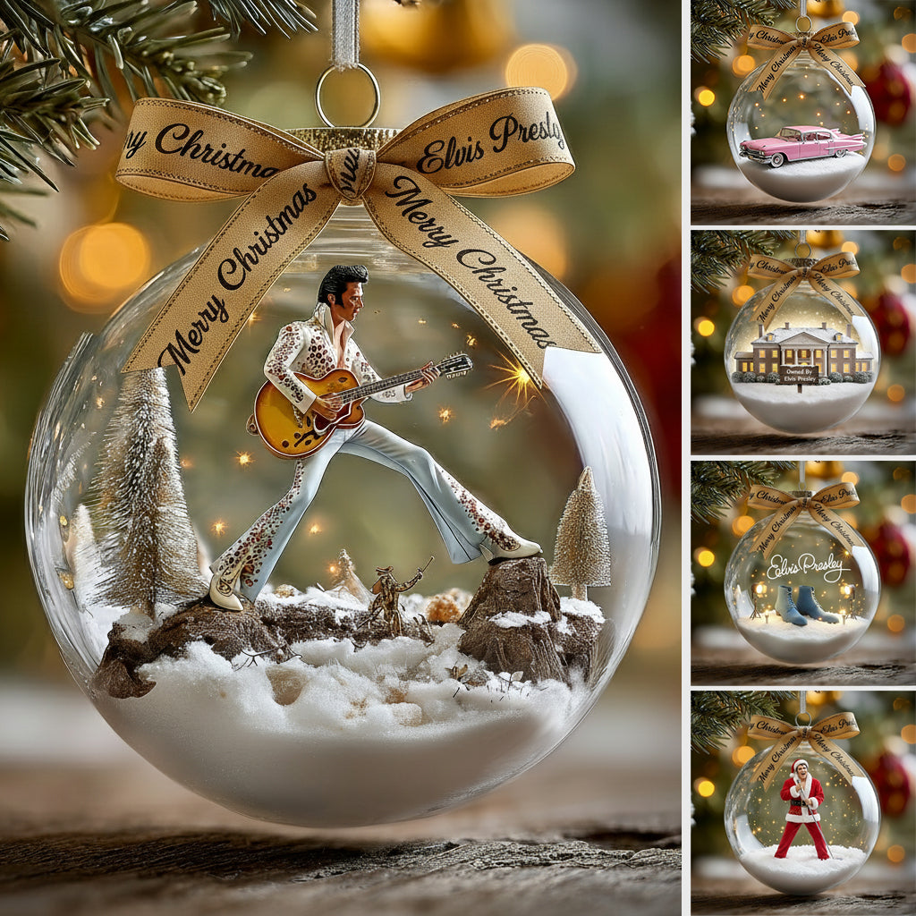 Merry Christmas King Of Rock - Personalized King of Rock and Roll Transparent Ornament