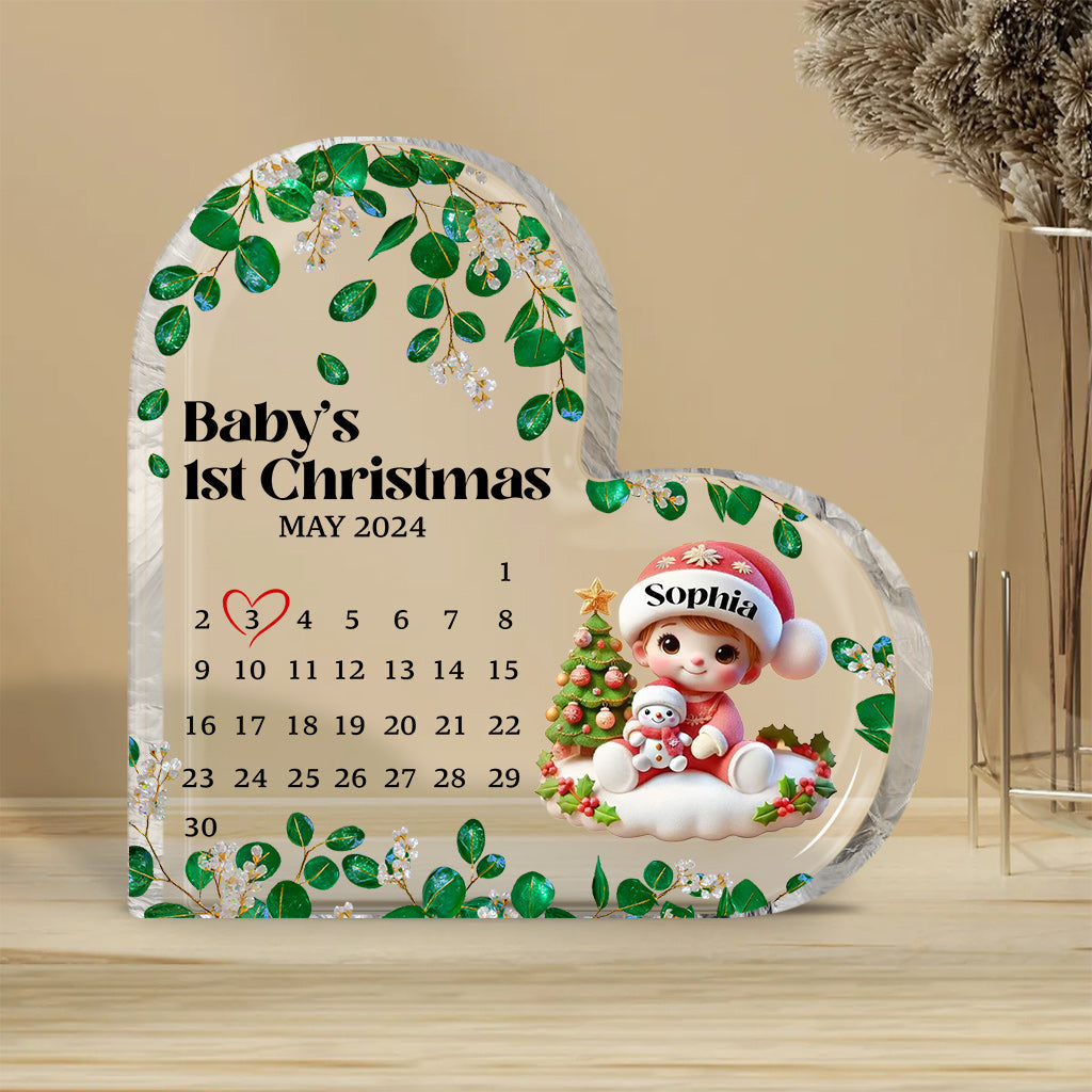 Baby 1st Christmas - Personalized Family Custom Shaped Acrylic Plaque