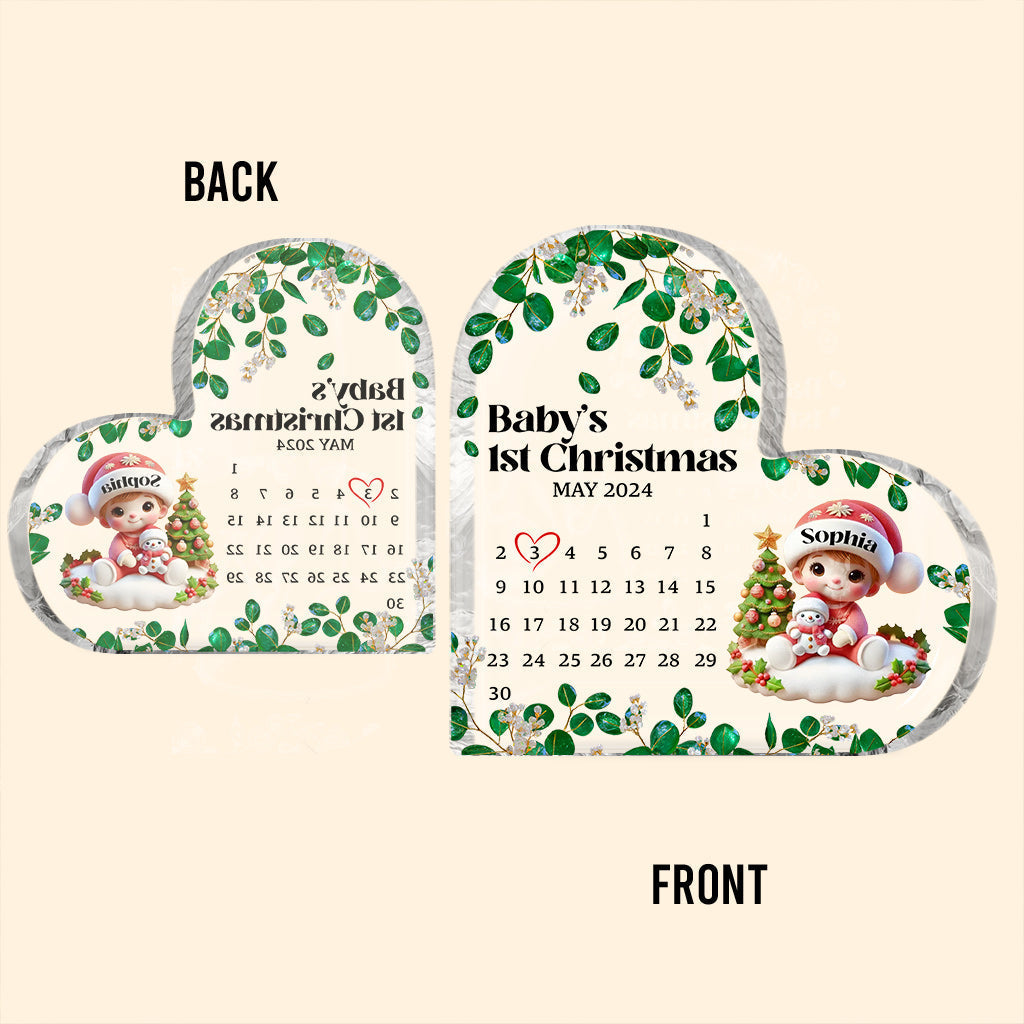 Baby 1st Christmas - Personalized Family Custom Shaped Acrylic Plaque
