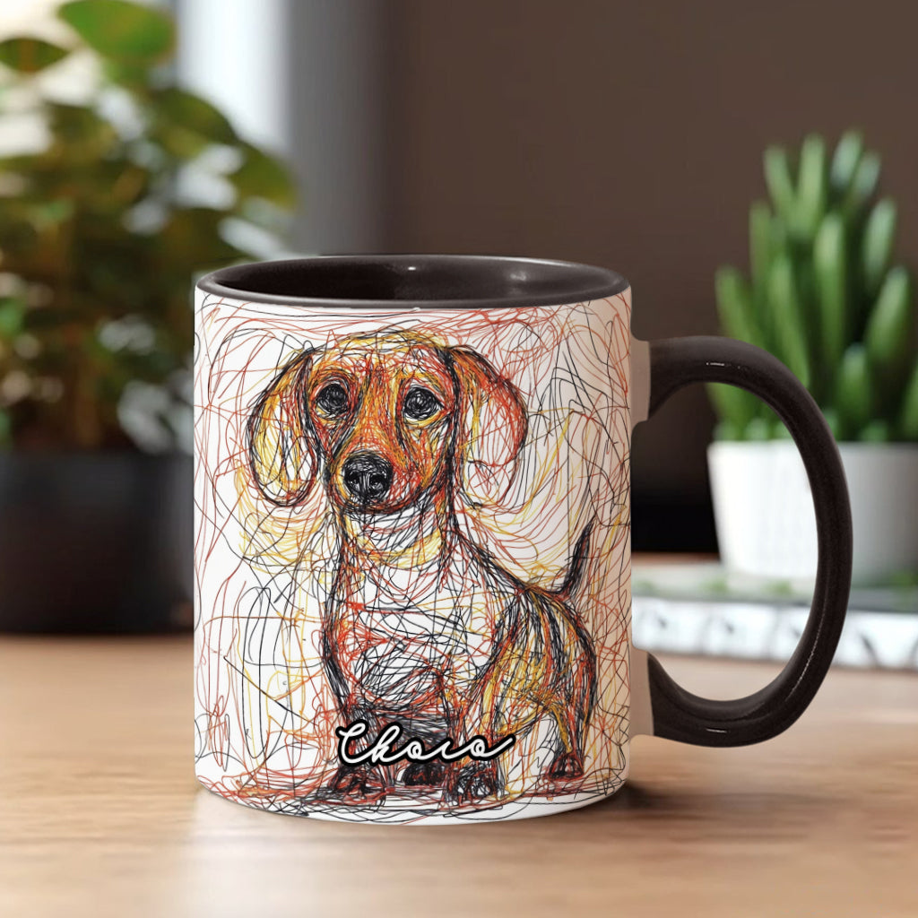 Mug personnalisé avec un magnifique dessin de chien gribouillé