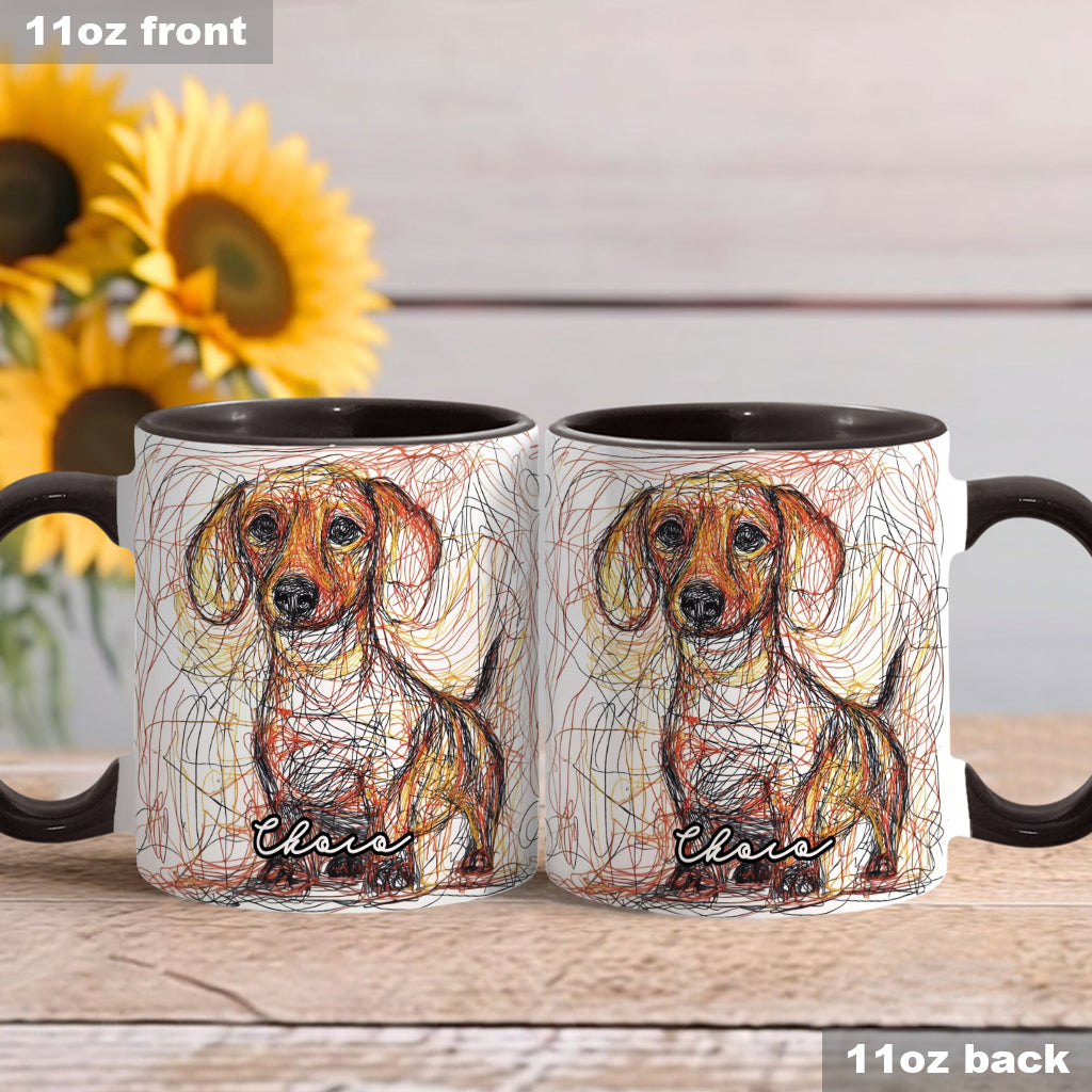 Mug personnalisé avec un magnifique dessin de chien gribouillé