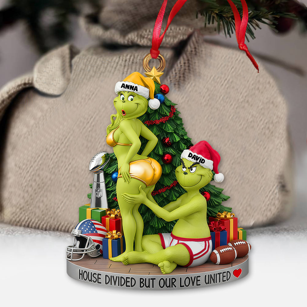 Green Monster Couple - Personalized Stole Christmas Ornament