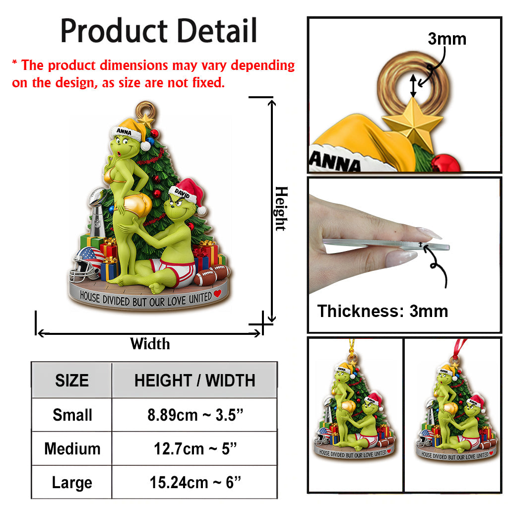 Green Monster Couple - Personalized Stole Christmas Ornament