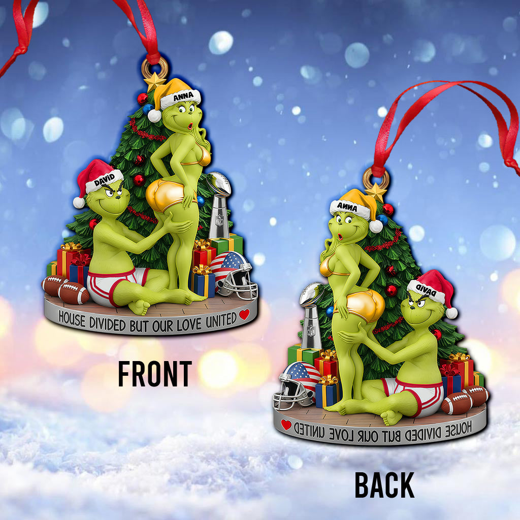Green Monster Couple - Personalized Stole Christmas Ornament