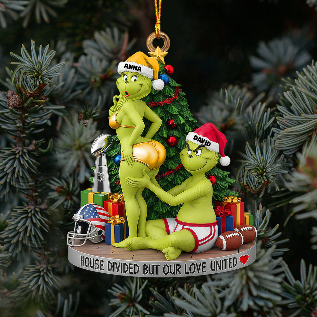 Green Monster Couple - Personalized Stole Christmas Ornament