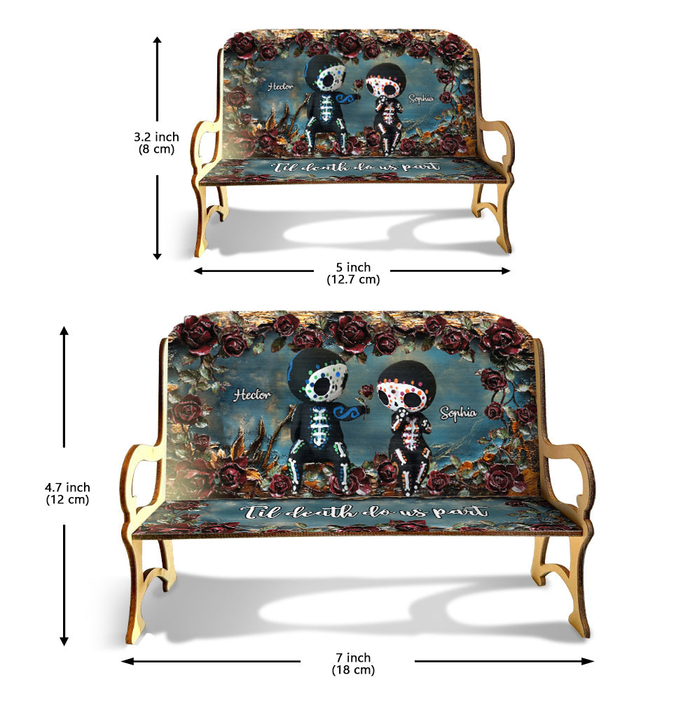 Til Death Do Us Part - Personalized Skull Wooden Bench