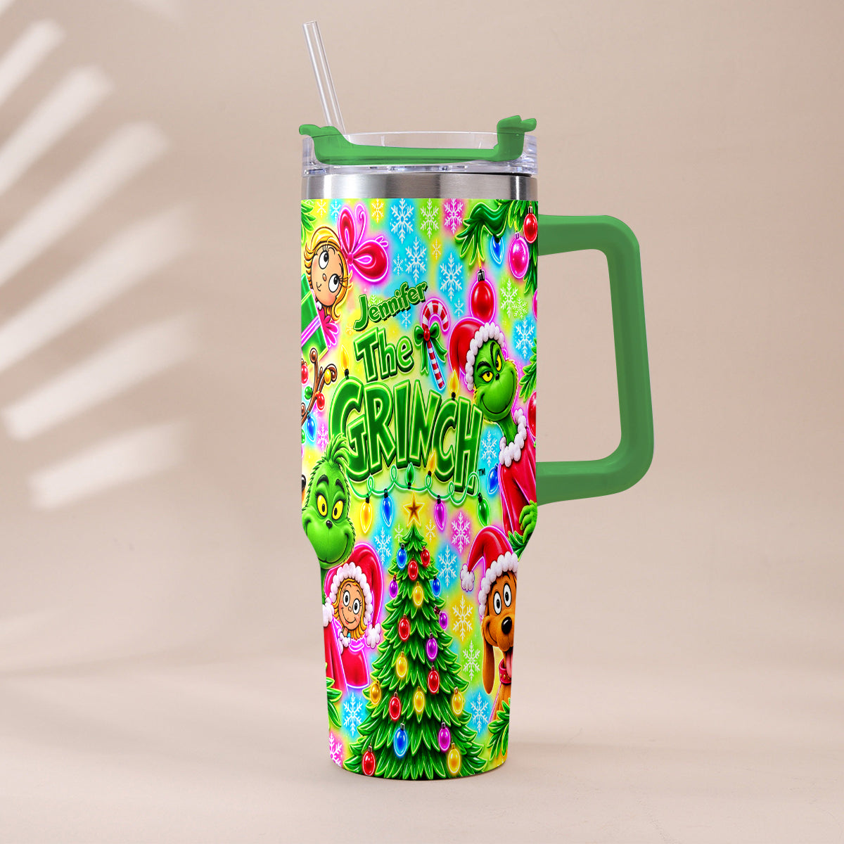 It's Time - Personalized Stole Christmas Tumbler With Plush Charm