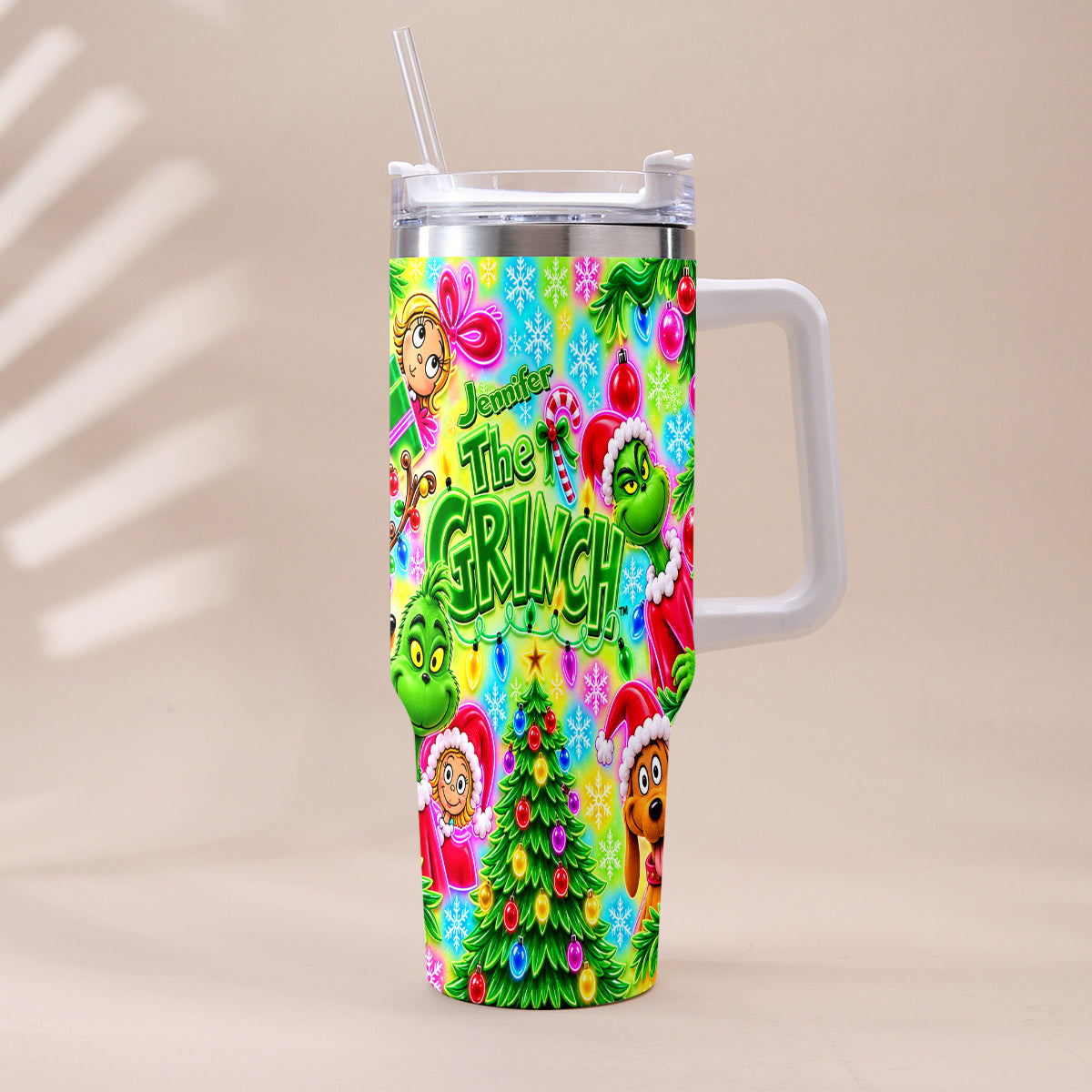 It's Time - Personalized Stole Christmas Tumbler With Plush Charm