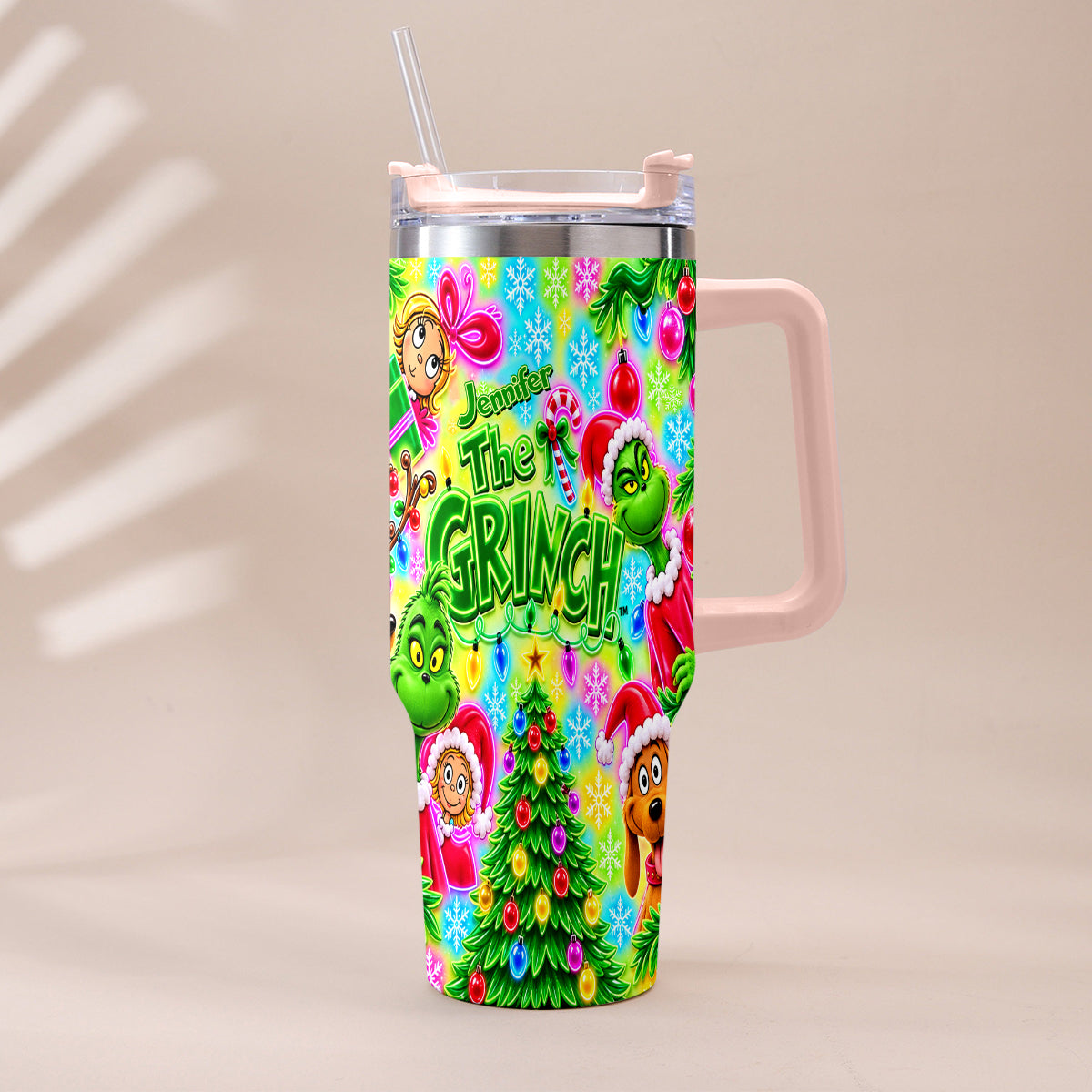 It's Time - Personalized Stole Christmas Tumbler With Plush Charm