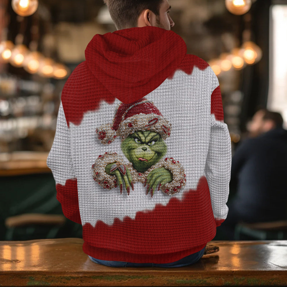 Stink Stank Stunk - Personalized Stole Christmas Waffle Hoodie