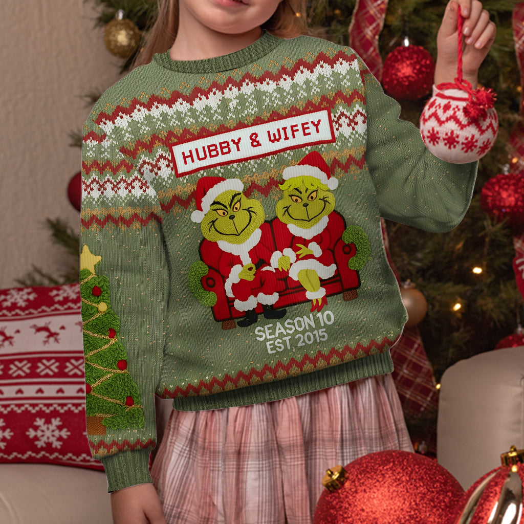 Hubby & Wifey Holiday - Personalized Stole Christmas Ugly Sweater