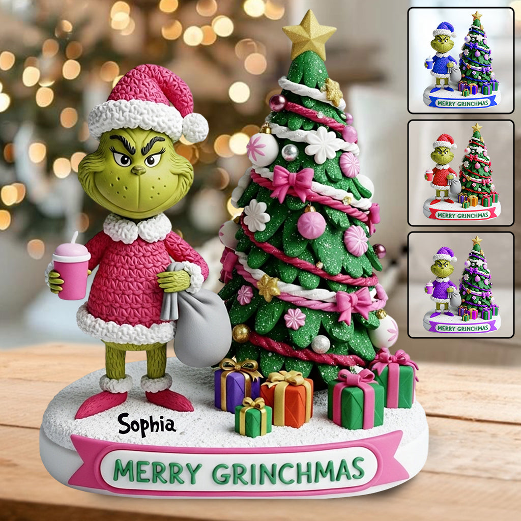 Joyeux Grinchmas - Étole de Noël personnalisée - Plaque acrylique sur mesure