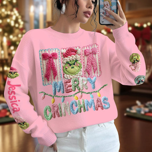 Joyeux Grinchmas - Étole de Noël personnalisée Pull moche de Noël