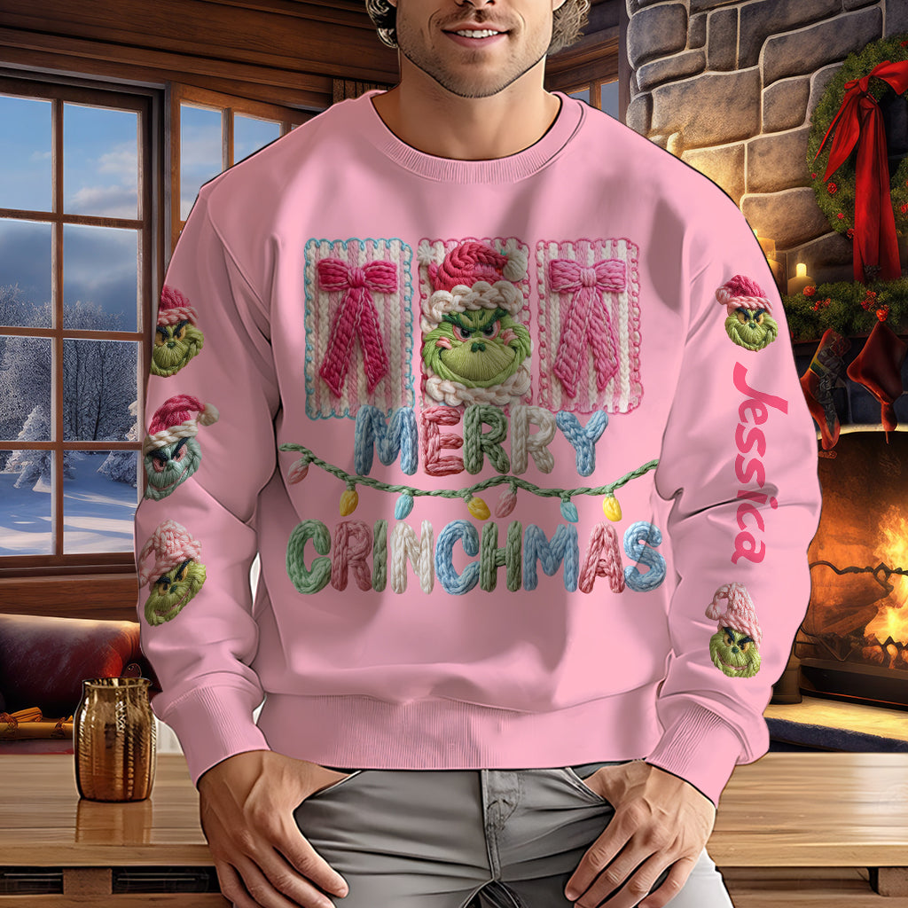 Joyeux Grinchmas - Étole de Noël personnalisée Pull moche de Noël