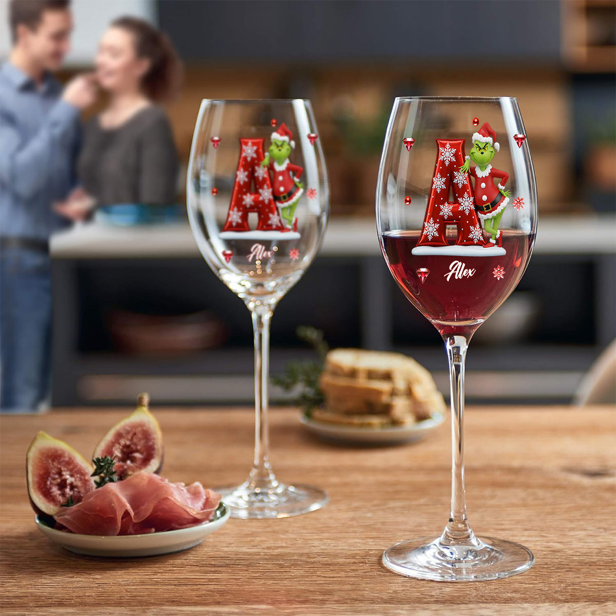 Merry Christmas - Personalized Stole Christmas Wine Glass With Long Stem