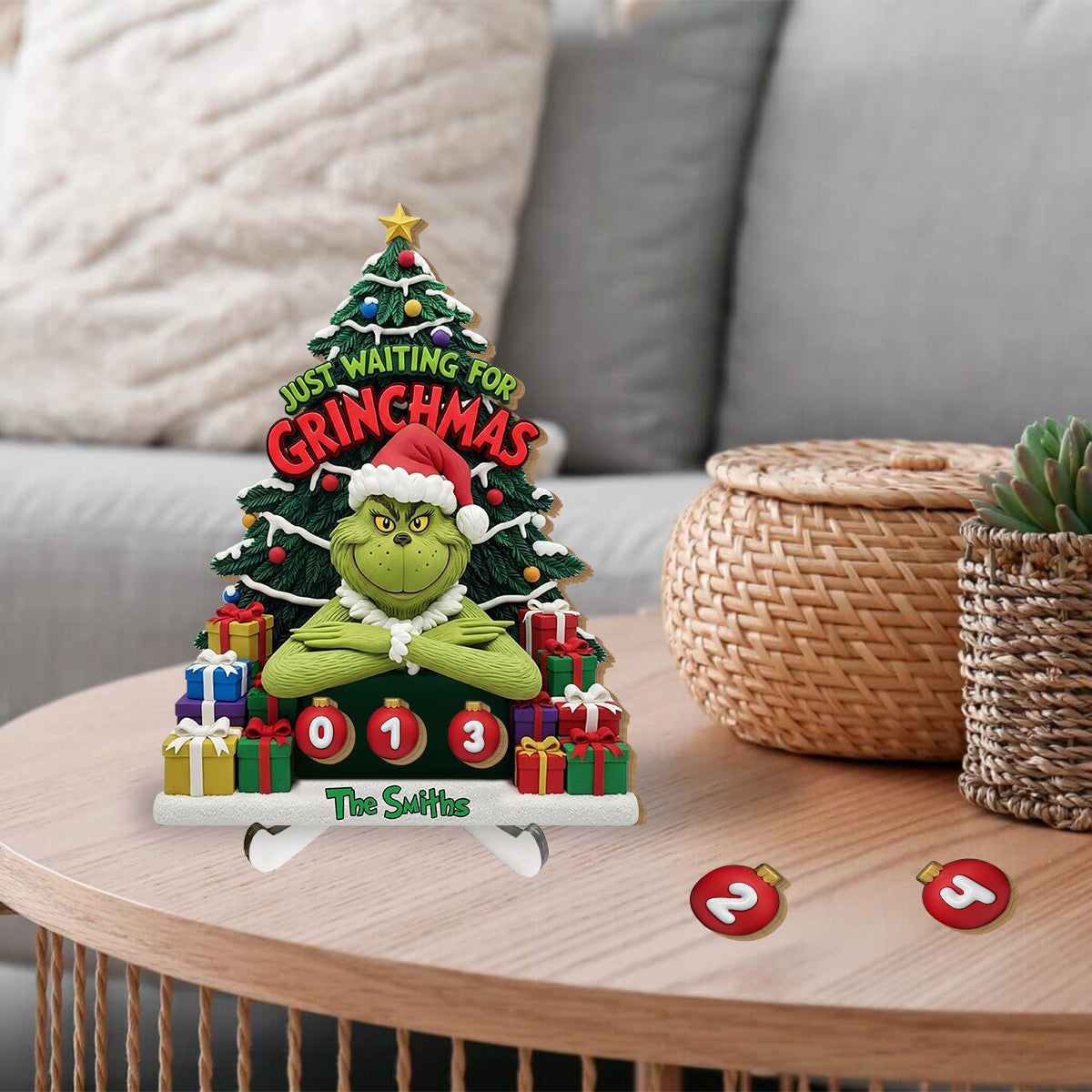 En attendant Noël - Plaque interchangeable personnalisée pour étole de Noël