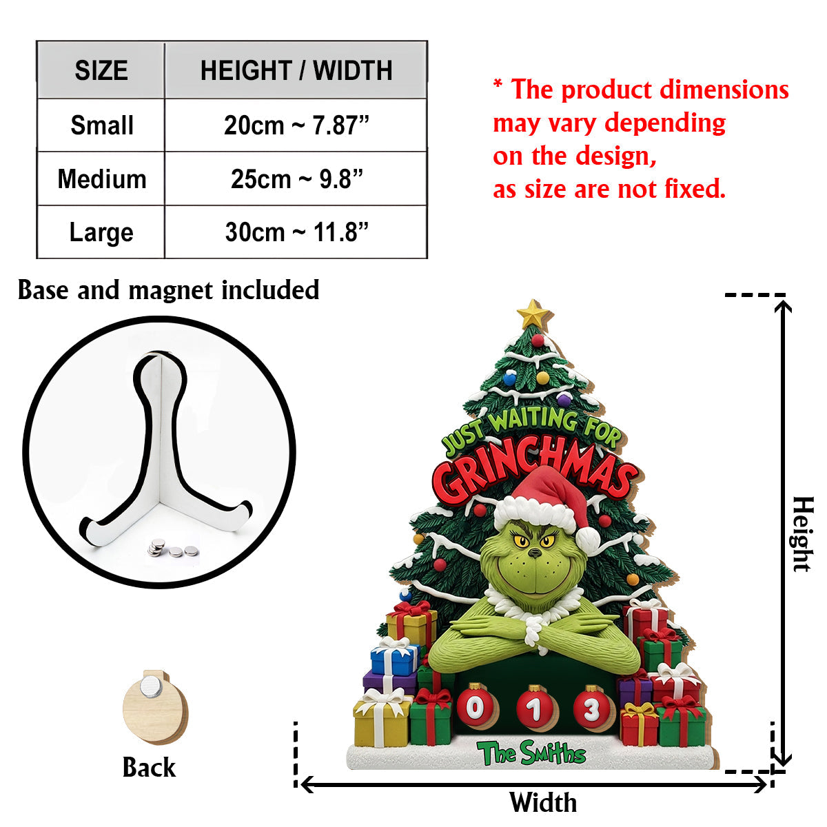 En attendant Noël - Plaque interchangeable personnalisée pour étole de Noël