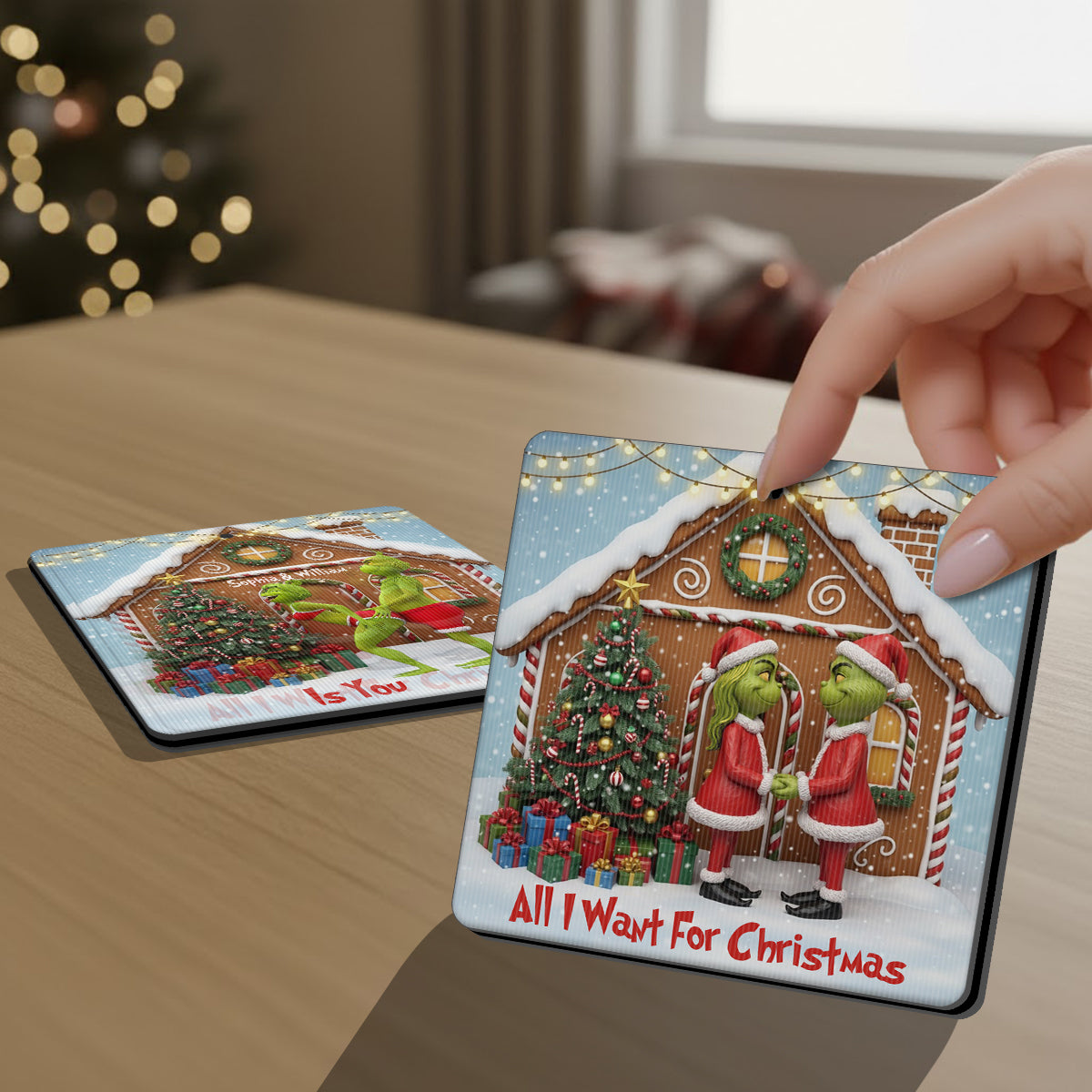 Tout ce que je veux pour Noël, c'est toi - Ornement lenticulaire personnalisé en forme d'étole de Noël